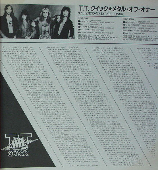 TT Quick - Metal Of Honor (Vinyl, LP, Album, Promo) Very Good Plus (VG+) / Very Good (VG)