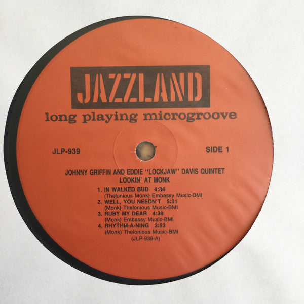 The Eddie Davis-Johnny Griffin Quintet - Lookin' At Monk (Vinyl, LP, Album, Stereo) Very Good Plus (VG+) / Very Good (VG)