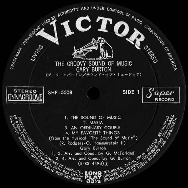 Gary Burton - The Groovy Sound Of Music (Vinyl, LP, Album, Stereo) Very Good Plus (VG+) / Very Good Plus (VG+)