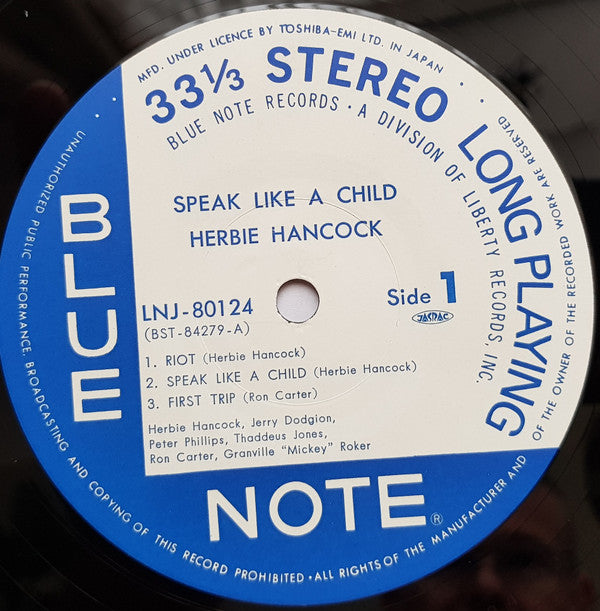 Herbie Hancock - Speak Like A Child (Vinyl, LP, Album, Reissue, Stereo) Near Mint (NM or M-) / Very Good Plus (VG+)