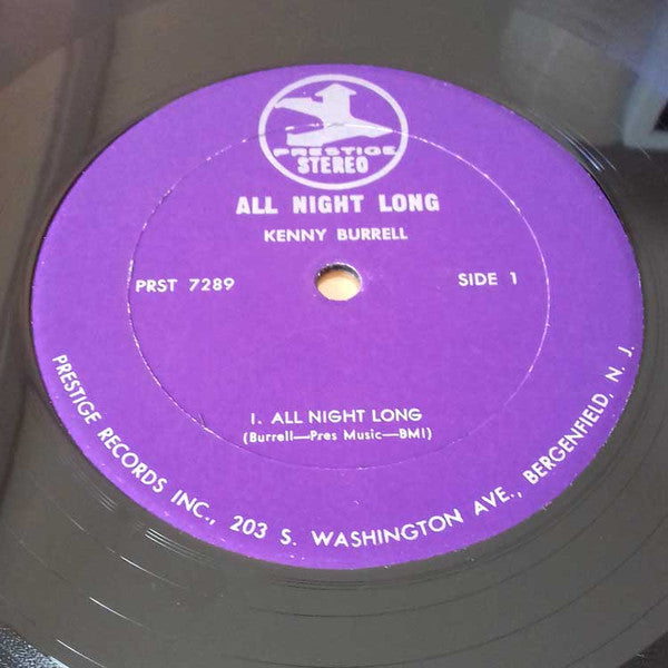 Kenny Burrell - All Night Long (Vinyl, LP, Album, Reissue, Remastered, Stereo) Good Plus (G+) / Very Good (VG)