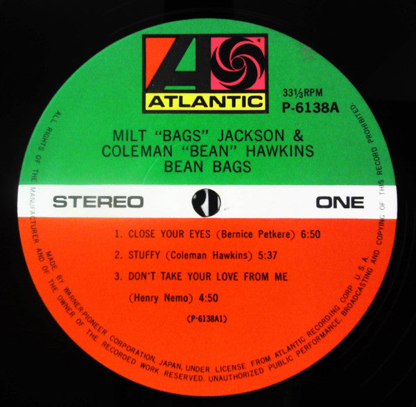Milt Jackson - Bean Bags (Vinyl, LP, Album, Stereo, Reissue) Very Good (VG) / Good Plus (G+)