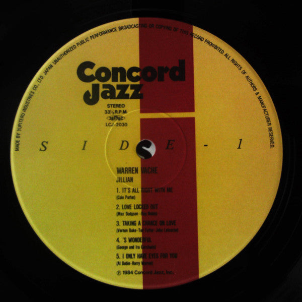 Warren Vaché - Jillian (Vinyl, LP, Album, Reissue) Very Good Plus (VG+) / Very Good Plus (VG+)