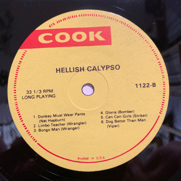 Various - Hellish Calypso (12 Gems Collected From The Wars In Port-Of-Spain) (Vinyl, LP, Album, Compilation, Repress) Very Good Plus (VG+) / Very Good (VG)