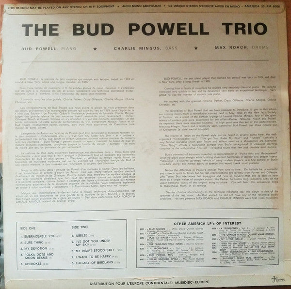 The Bud Powell Trio - The Bud Powell Trio (Vinyl, LP, Album, Reissue) Very Good Plus (VG+) / Very Good (VG)
