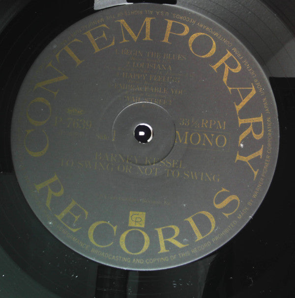 Barney Kessel - Vol. 3, To Swing Or Not To Swing (Vinyl, LP, Reissue, Mono) Very Good Plus (VG+) / Very Good (VG)