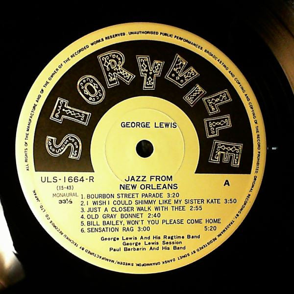 George Lewis' Ragtime Band - Jazz From New Orleans (Vinyl, LP, Compilation) Very Good (VG) / Very Good Plus (VG+)