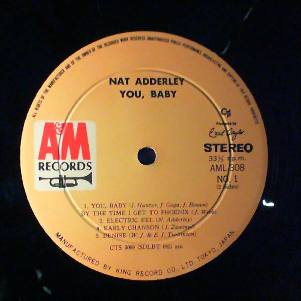 Nat Adderley - You, Baby (Vinyl, LP, Album, Stereo) Very Good (VG) / Very Good Plus (VG+)
