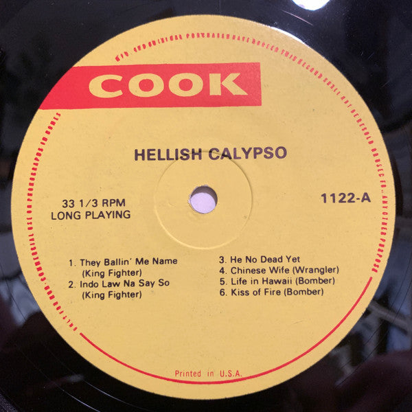 Various - Hellish Calypso (12 Gems Collected From The Wars In Port-Of-Spain) (Vinyl, LP, Album, Compilation, Repress) Very Good Plus (VG+) / Very Good (VG)
