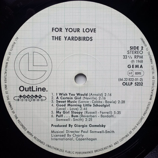 The Yardbirds - For Your Love (Vinyl, LP, Album, Stereo, Reissue) Very Good Plus (VG+) / Very Good Plus (VG+)