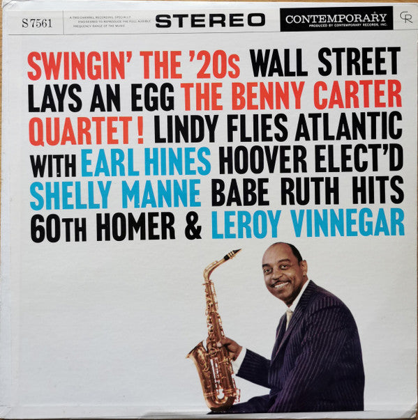 The Benny Carter Quartet - Swingin' The '20s (Vinyl, LP, Album, Stereo) Very Good Plus (VG+) / Very Good (VG)