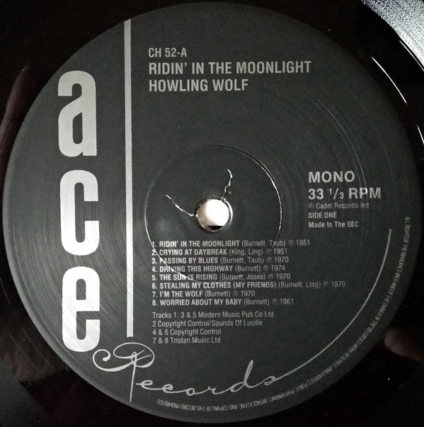 Howlin' Wolf - Ridin' In The Moonlight (Vinyl, LP, Compilation, Mono) Very Good Plus (VG+) / Very Good (VG)