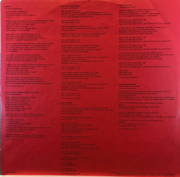 The Beatles - 1962-1966 (2xVinyl, LP, Compilation) Very Good Plus (VG+) / Good Plus (G+)