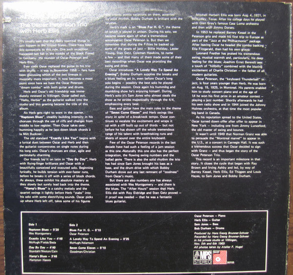 The Oscar Peterson Trio - Hello Herbie (Vinyl, LP, Album) Very Good (VG) / Very Good (VG)