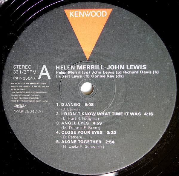 John Lewis (2) - John Lewis / Helen Merrill (Vinyl, LP, Album) Very Good Plus (VG+) / Very Good (VG)
