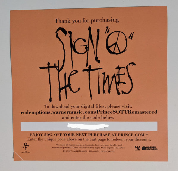Prince - Sign "O" The Times (2xVinyl, LP, Album, Reissue, Remastered, Stereo) Near Mint (NM or M-) / Near Mint (NM or M-)