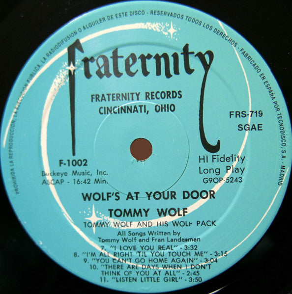 Tommy Wolf - Wolf At Your Door (Vinyl, LP, Album, Reissue, Mono) Very Good Plus (VG+) / Very Good Plus (VG+)