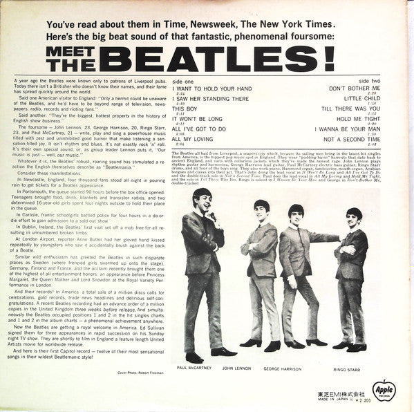 The Beatles - Meet The Beatles! (Vinyl, LP, Album, Reissue, Stereo) Very Good Plus (VG+) / Very Good (VG)