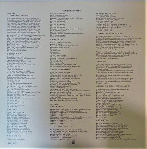 Christine Perfect - Christine Perfect (Vinyl, LP, Album, Promo) Near Mint (NM or M-) / Very Good Plus (VG+)