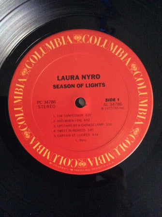 Laura Nyro - Season Of Lights...Laura Nyro In Concert (Vinyl, LP, Album, Stereo) Very Good Plus (VG+) / Very Good Plus (VG+)