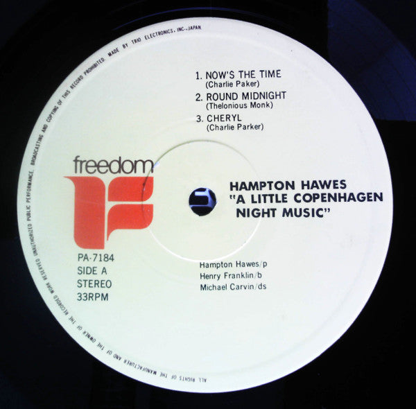 Hampton Hawes - A Little Copenhagen Night Music (Vinyl, LP, Album, Stereo) Very Good (VG) / Good Plus (G+)