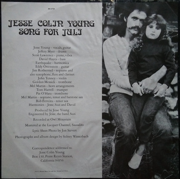 Jesse Colin Young - Song For Juli (Vinyl, LP, Album) Good Plus (G+) / Very Good (VG)