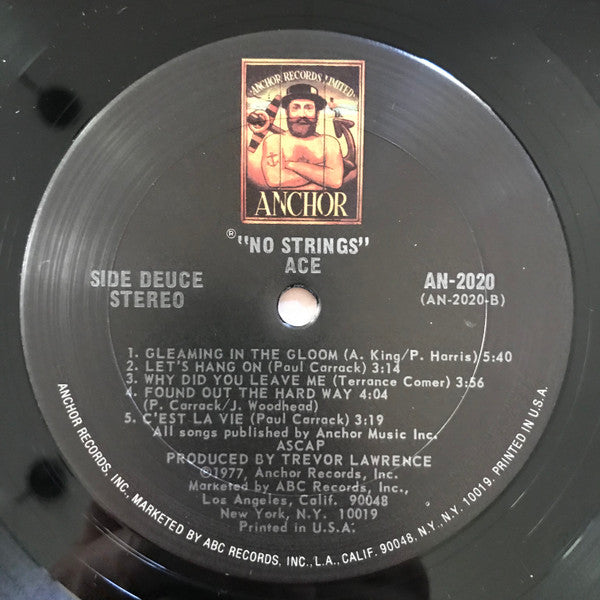 Ace (7) - No Strings (Vinyl, LP, Album, Stereo) Very Good (VG) / Very Good (VG)