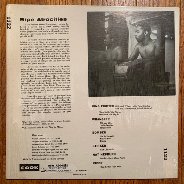 Various - Hellish Calypso (12 Gems Collected From The Wars In Port-Of-Spain) (Vinyl, LP, Album, Compilation, Repress) Very Good Plus (VG+) / Very Good (VG)