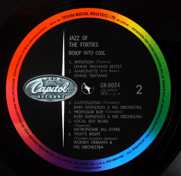 Various - Jazz Of The Forties (Volume 2) - Bebop Into Cool (Vinyl, LP, Compilation, Mono) Very Good (VG) / Very Good (VG)