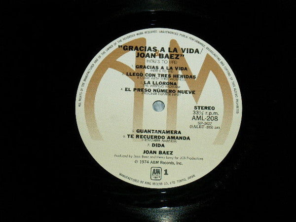 Joan Baez - Gracias A La Vida / Here's To Life (Vinyl, LP, Album) Very Good (VG) / Very Good (VG)