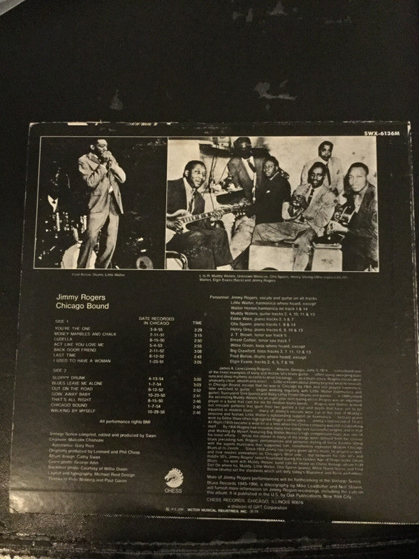Jimmy Rogers - Chicago Bound (Vinyl, LP, Compilation, Mono) Very Good Plus (VG+) / Very Good Plus (VG+)