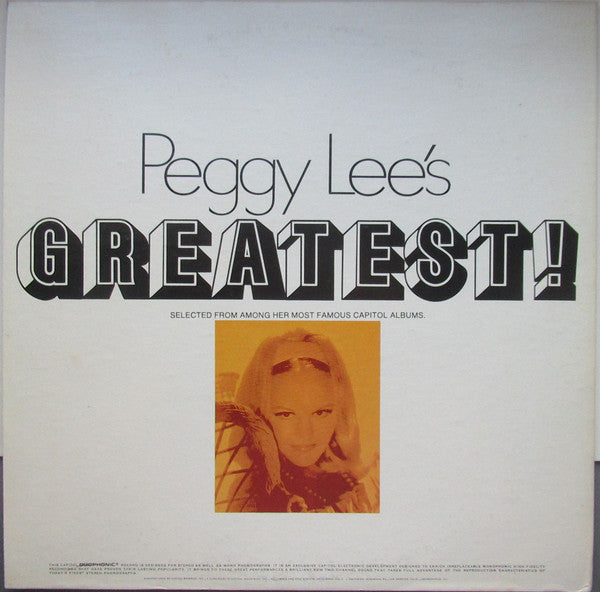 Peggy Lee - Peggy Lee's Greatest! (Vinyl, LP, Compilation) Near Mint (NM or M-) / Very Good Plus (VG+)