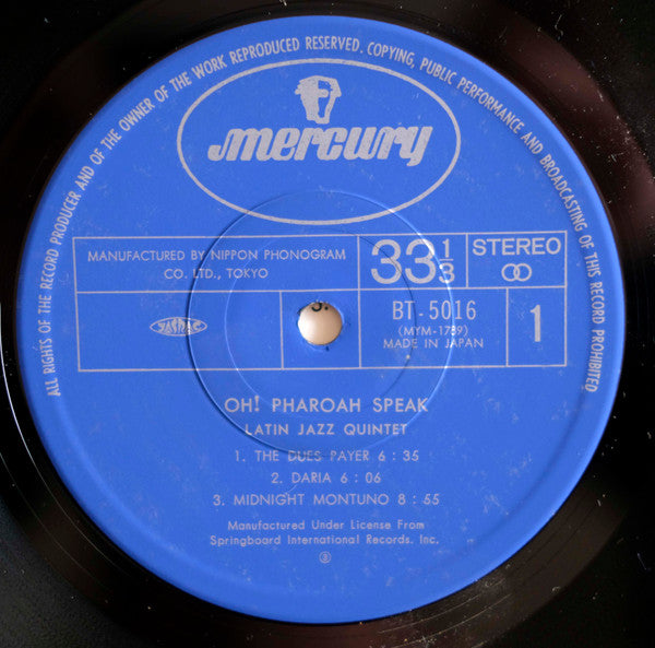 Latin Jazz Quintet - Oh! Pharoah Speak (Vinyl, LP, Album, Reissue, Stereo) Very Good Plus (VG+) / Very Good Plus (VG+)
