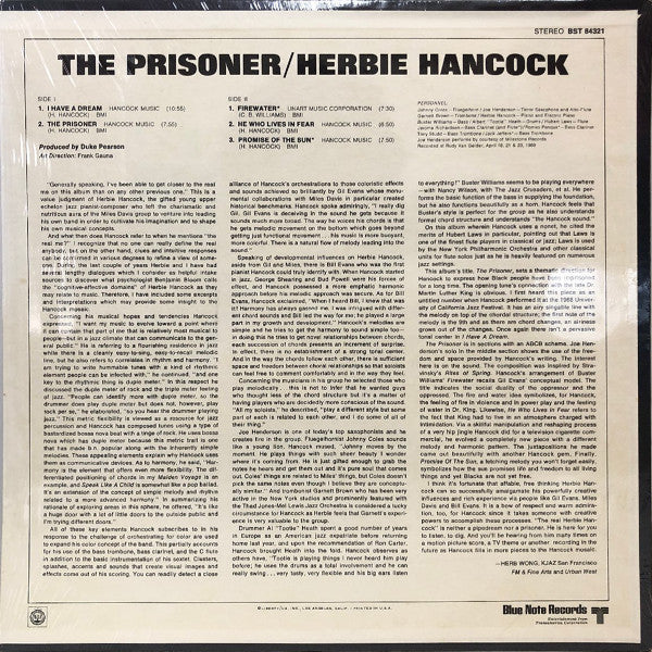 Herbie Hancock - The Prisoner (Vinyl, LP, Album, Stereo) Very Good (VG) / Fair (F)