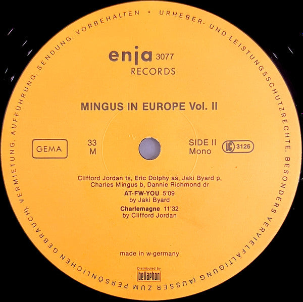 The Charles Mingus Quintet - Mingus In Europe Volume II (Vinyl, LP, Album, Mono) Very Good Plus (VG+) / Very Good Plus (VG+)
