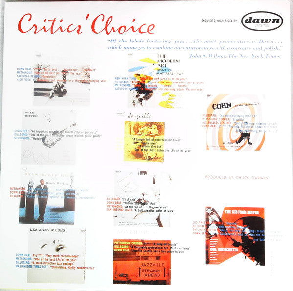 Various - Critics' Choice (Vinyl, LP, Compilation, Reissue, Mono) Very Good Plus (VG+) / Very Good Plus (VG+)