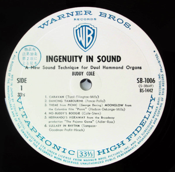 Buddy Cole - Ingenuity In Sound (Vinyl, LP, Stereo) Good Plus (G+) / Good Plus (G+)