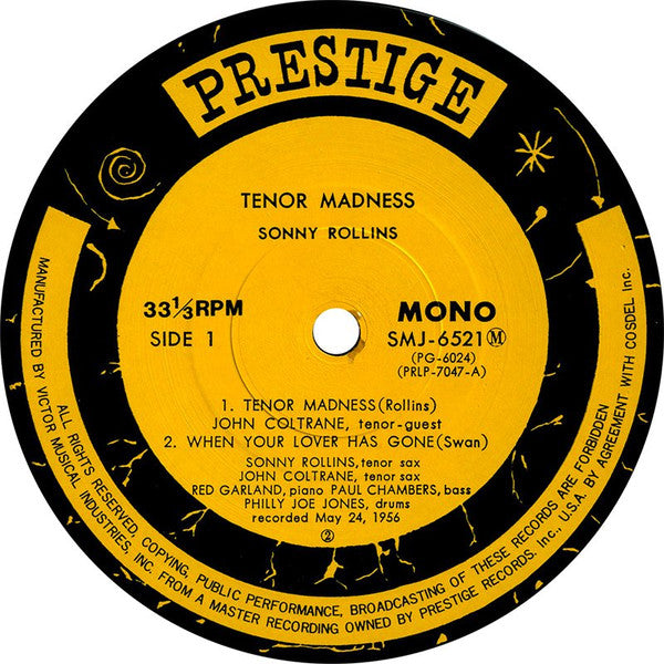 Sonny Rollins Quartet - Tenor Madness (Vinyl, LP, Album, Reissue, Mono) Near Mint (NM or M-) / Very Good Plus (VG+)