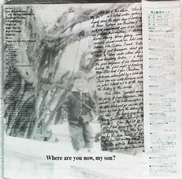 Joan Baez - Where Are You Now, My Son? (Vinyl, LP, Album) Very Good Plus (VG+) / Very Good Plus (VG+)