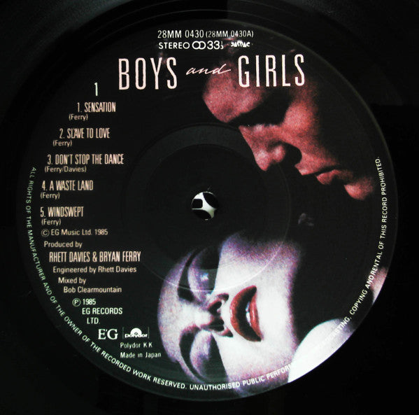 Bryan Ferry - Boys And Girls (Vinyl, LP, Album, Stereo)