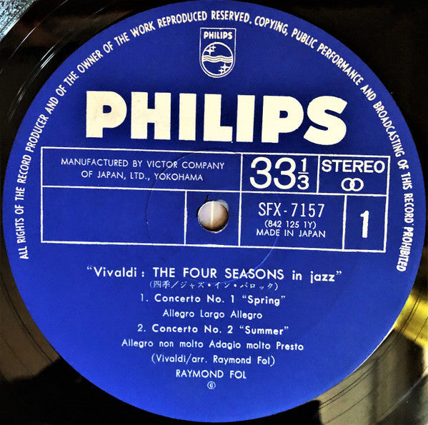 Raymond Fol - Vivaldi: The Four Seasons In Jazz (Vinyl, LP, Album) Very Good (VG) / Very Good Plus (VG+)