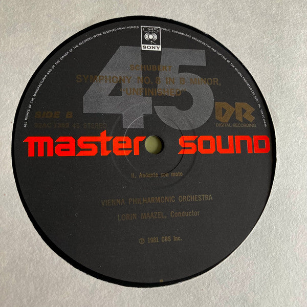 Franz Schubert - Symphony No. 8 "Unfinished" (Vinyl, LP, 45 RPM, Stereo) Near Mint (NM or M-) / Very Good Plus (VG+)