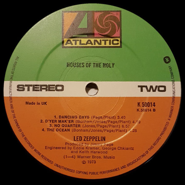 Led Zeppelin - Houses Of The Holy (Vinyl, LP, Album, Reissue) Very Good Plus (VG+) / Very Good Plus (VG+)
