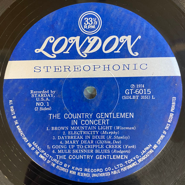 The Country Gentlemen - The Country Gentlemen In Concert (Vinyl, LP, Album, Reissue, Stereo) Very Good Plus (VG+) / Very Good (VG)