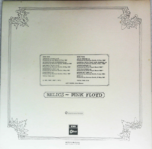 Pink Floyd - Relics (Vinyl, LP, Compilation, Reissue, Stereo) Very Good Plus (VG+) / Very Good (VG)