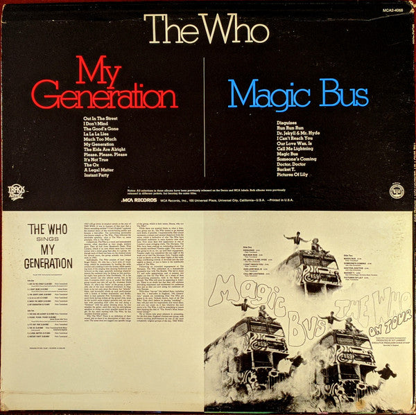 The Who - Magic Bus / The Who Sings My Generation (2xVinyl, LP, Compilation, Reissue) Good Plus (G+) / Very Good (VG)