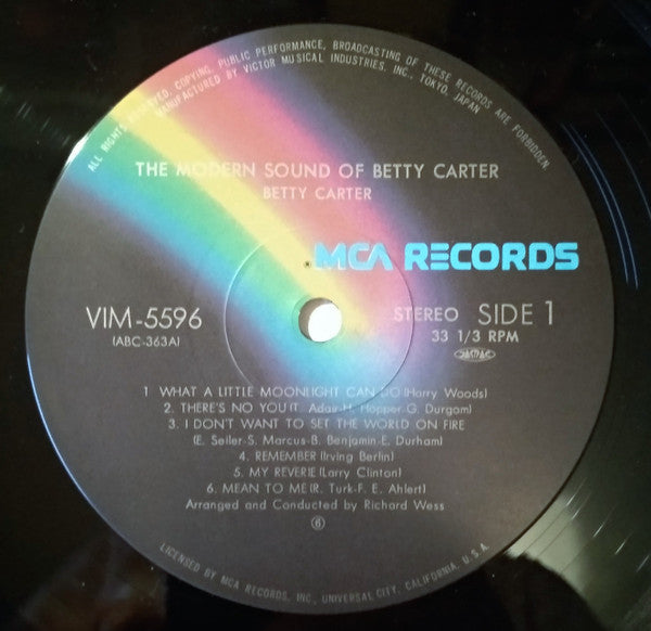 Betty Carter - The Modern Sound of Betty Carter (Vinyl, LP, Stereo) Very Good Plus (VG+) / Very Good Plus (VG+)