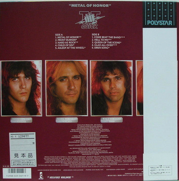 TT Quick - Metal Of Honor (Vinyl, LP, Album, Promo) Very Good Plus (VG+) / Very Good (VG)