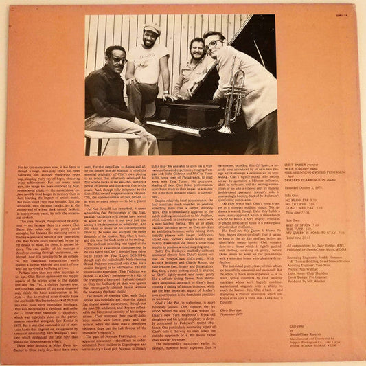 Chet Baker Quartet - No Problem (Vinyl, LP, Album, Promo, Stereo) Very Good Plus (VG+) / Very Good (VG)