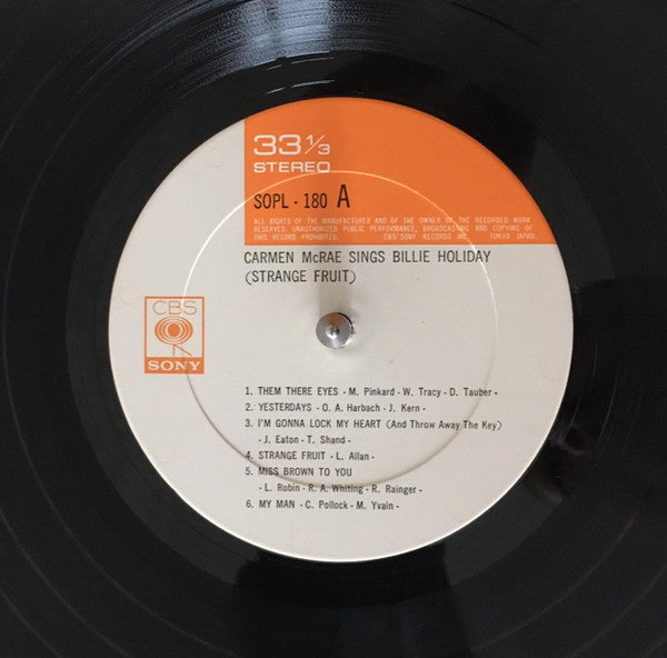 Carmen McRae - Sings Lover Man And Other Billie Holiday Classics (Vinyl, LP, Album, Reissue, Stereo) Near Mint (NM or M-) / Very Good Plus (VG+)